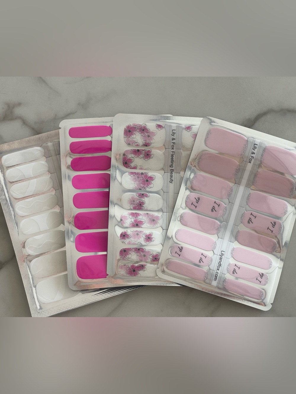 Pink Floral Nail Wrap Set - Assorted Pink Shades